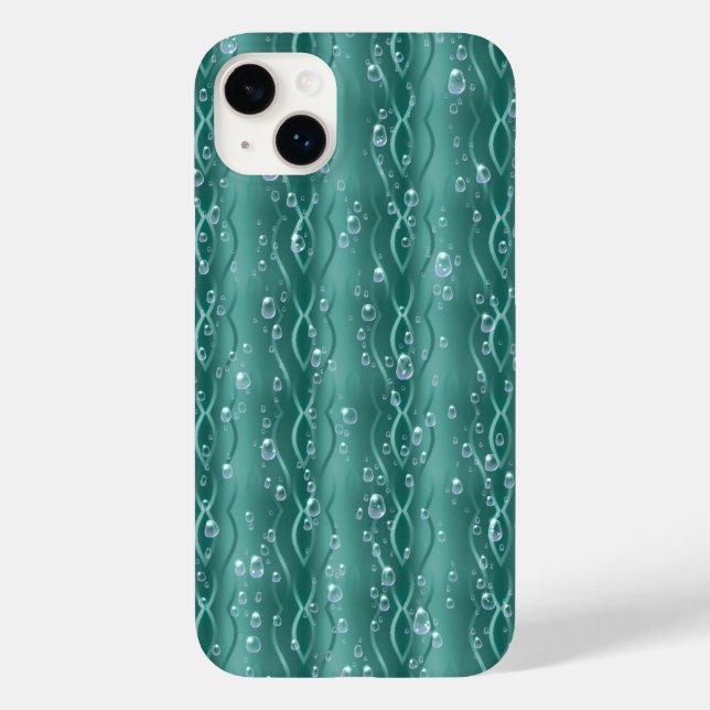 Coques Case-Mate iPhone Les gouttes de pluie sur le métal vert (Verso)
