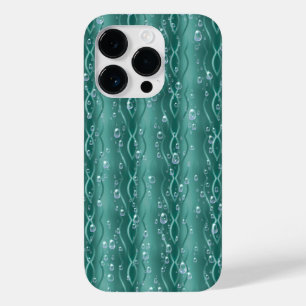 Coque Pour iPhone 14 Pro Les gouttes de pluie sur le métal vert