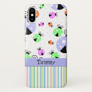 Case-Mate iPhone Case Les Ladybugs colorés et les stries