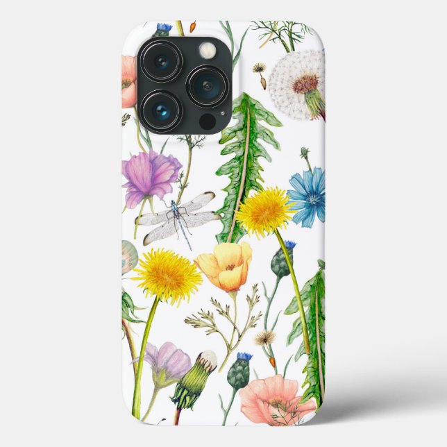 Coques Case-Mate iPhone Les libellules sur les Fleurs sauvages (Verso)