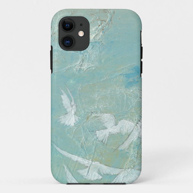 Coques Case-Mate iPhone Les oiseaux blancs volent dans le ciel bleu (Dos)