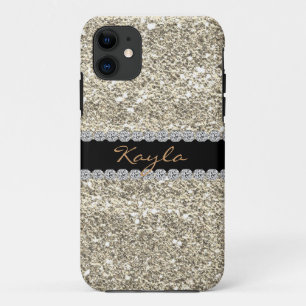Coque Case-Mate Pour iPhone Les PARTIES SCINTILLANTES Bling d'OR faites sur