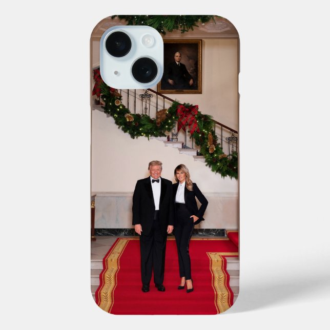 Coques Case-Mate iPhone Les pas de Noël Président Donald Trump & Melania (Verso)