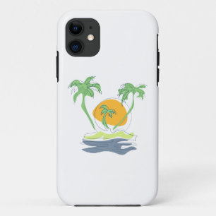 Case-Mate iPhone Case Les paysages de plage tropicaux de l'île. Palmier 