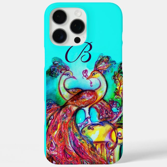 COQUES Case-Mate iPhone LES PEACOQUES DANS LE MONOGRAMME AMOUREUX (Verso)