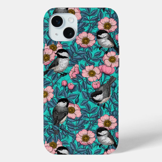 Coques Case-Mate iPhone Les poulets dans la nature rose, rose et bleu (Verso)