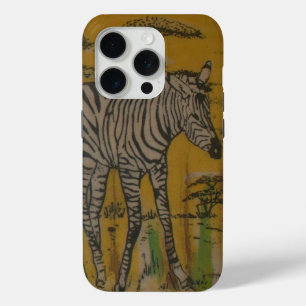 Coque iPhone 15 Pro L'Esprit du Serengeti : Le Grazing du Zèbre dans l