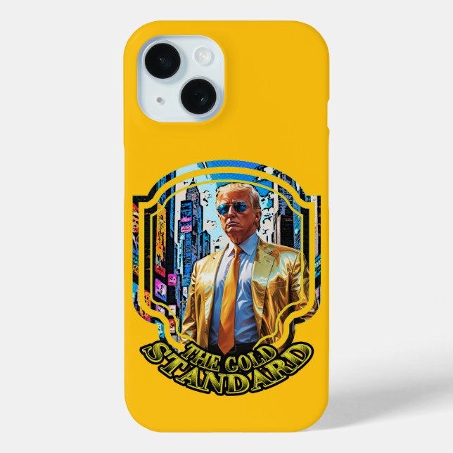 Coques Case-Mate iPhone L'étalon or - Président Trump 2024 (Verso)