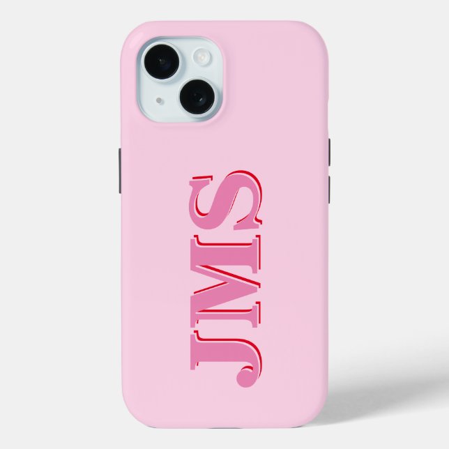 COQUES Case-Mate iPhone LETTRE 3 ROSE NOIR CONTEMPORAINE MONOGRAPHIQUE INI (Verso)