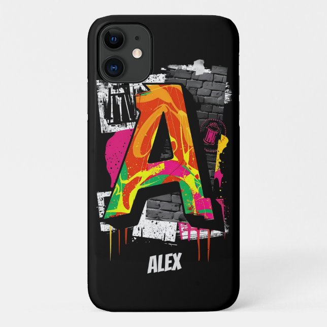 Coques Case-Mate iPhone Lettre "A" de style Graffiti personnalisable (Dos)