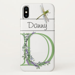 Case-Mate iPhone Case Lettre alphabétique D Lavender Eucalyptus Dragonfl