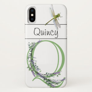 Case-Mate iPhone Case Lettre alphabétique Q Lavender Eucalyptus Dragonfl