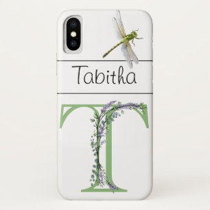Case-Mate iPhone Case Lettre alphabétique T Lavender Eucalyptus Dragonfl
