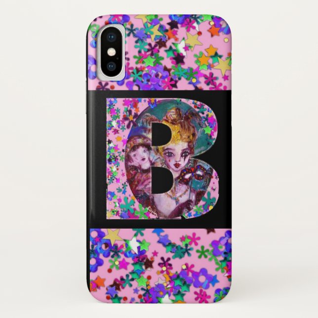 COQUES Case-Mate iPhone LETTRE B MONOGRAMME DE MASQUÉRADE DE VALENTINE VÉN (Dos)