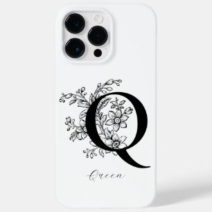 Coque Pour Pour iPhone 14 Pro Max Lettre botanique Q monogramme nom 