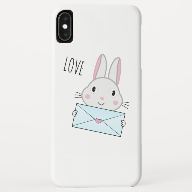 Coques Case-Mate iPhone Lettre d'amour mignonne et belle lapin tenant (Dos)