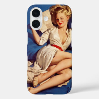 Coque Pour iPhone 16 LETTRE D'AMOUR vintage Elvgren ÉCOLE CLASSIQUE PEI