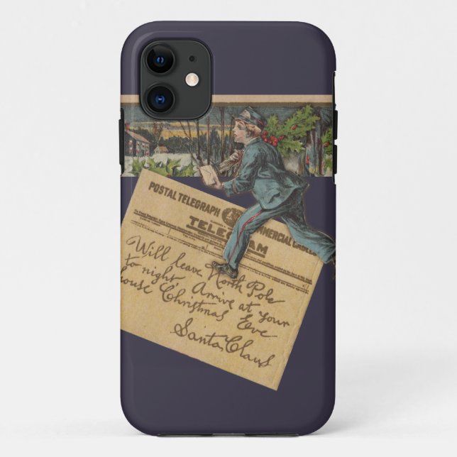 Coques Case-Mate iPhone Lettre de Noël Père Noël vintage (Dos)