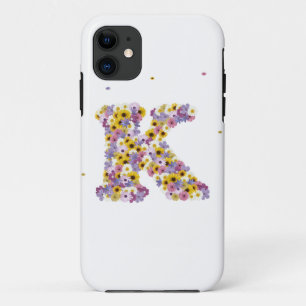 Coques Pour iPhone Lettre fleurie K