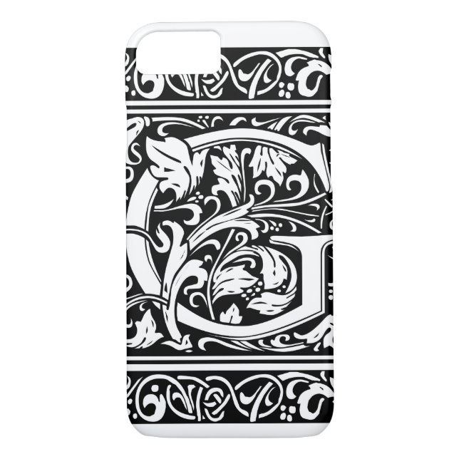 Coques Case-Mate iPhone Lettre G Monogramme médiéval Art Nouveau (Dos)