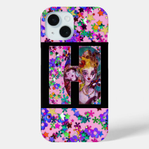COQUE POUR iPhone 15 LETTRE H MONOGRAMME DE MASQUÉRADE VALENTINE VÉNÉTI