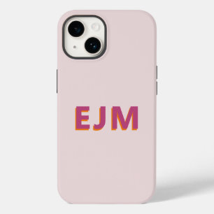 Coque Pour iPhone 14 LETTRE INITIALE CHAUSSÉE CLAIR Pink Moderne