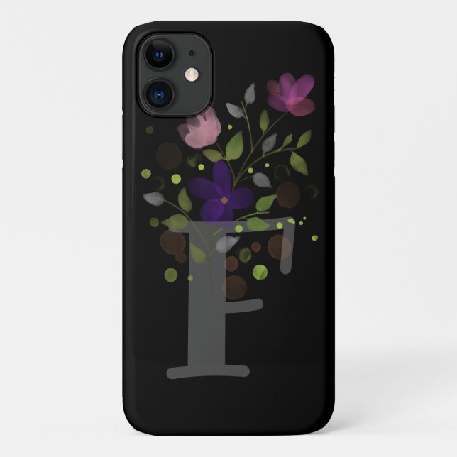 Coques Case-Mate iPhone Lettre initiale F Plus Design floral (Dos)