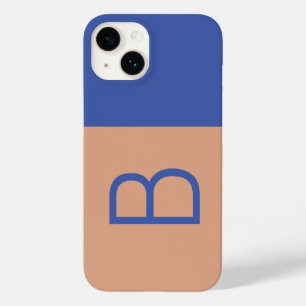 Coque Pour iPhone 14 Lettre initiale Monogramme Colorbloc moderne