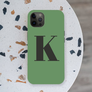 Coque Pour iPhone 15 Lettre initiale   Monogramme Moderne Tendance Sage