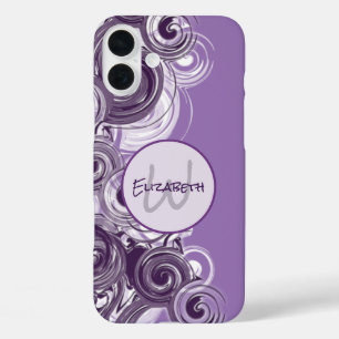 Coques iPhone 16 Plus LETTRE INITIALE MONOGRAPHIQUE VAGUES Abstraites