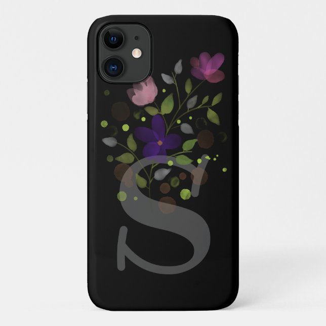Coques Case-Mate iPhone Lettre initiale S Plus Floral Design (Dos)