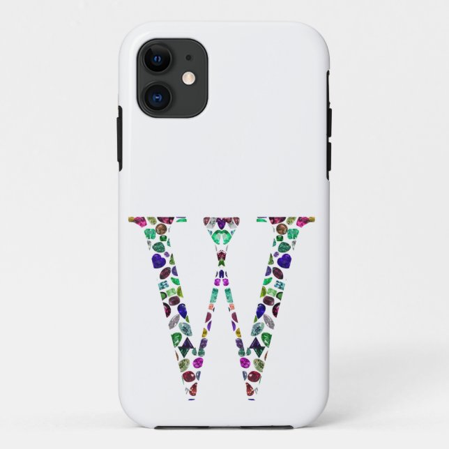Coques Case-Mate iPhone Lettre initiale W Gemstone Design (Dos)