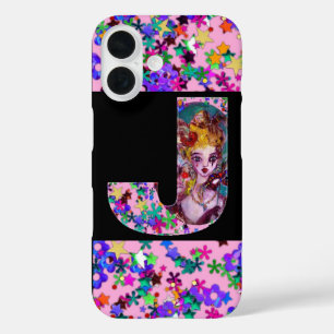 COQUES iPhone 16  LETTRE J MONOGRAMME DE MASQUÉRADE VALENTINE VÉNÉTI