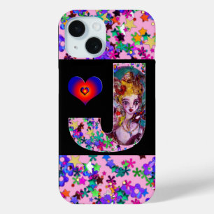 COQUE POUR iPhone 15 LETTRE J MONOGRAMME DE MASQUÉRADE VALENTINE VÉNÉTI
