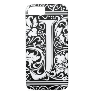 Coque iPhone 7 Lettre J Monogramme médiéval Art Nouveau