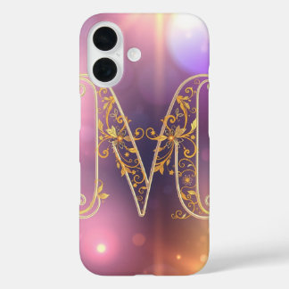 Coque Pour iPhone 16 Lettre M transparente époustouflante