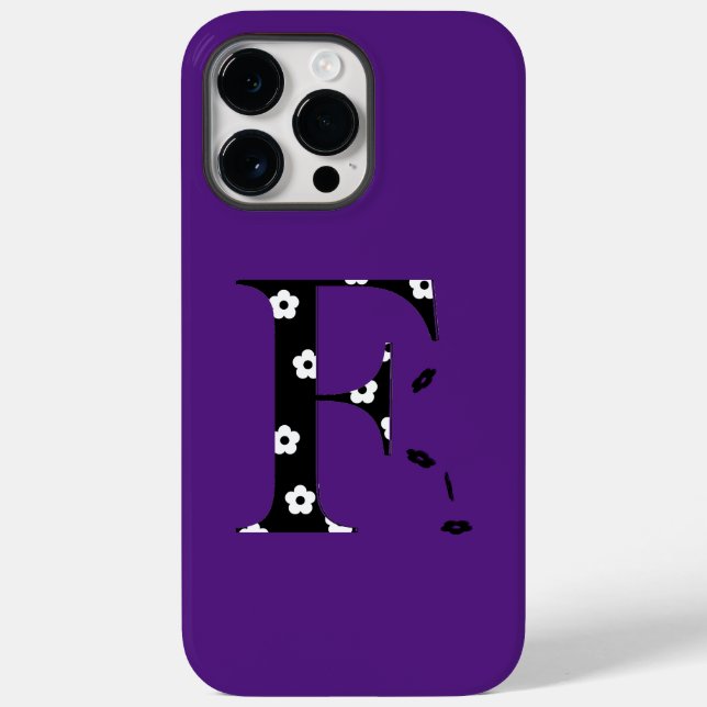 Coques Case-Mate iPhone lettre modèle de fleur F Coque-coque iphone (Verso)
