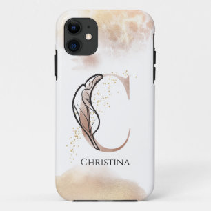 Case-Mate iPhone Case Lettre moderne initiale C Boho Personnalisée