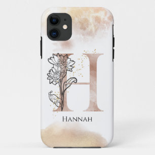 Case-Mate iPhone Case Lettre moderne initiale H Boho personnalisée