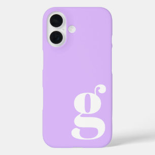 Coque Pour iPhone 16 Lettre Monogramme minimaliste mignonne en violet d