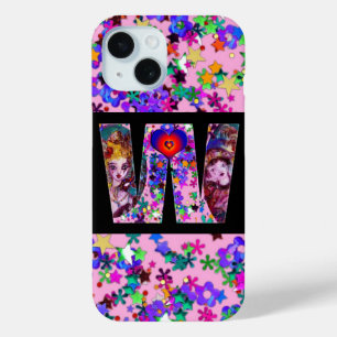 COQUE POUR iPhone 15 LETTRE MONOGRAMME W MONOGRAMME DE MASQUÉRADE VÉNÉT