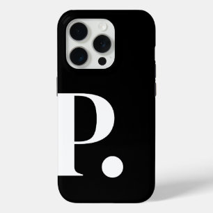 Coque iPhone 15 Pro LETTRE MONOGRAPHIQUE BLANC BLANC BASSE COULEUR Min