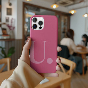 Coque iPhone 15 Pro Lettre monographique rose Style minimaliste couleu