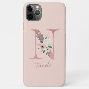 Case-Mate iPhone Case Lettre Parties scintillant rose monogramme N rose 