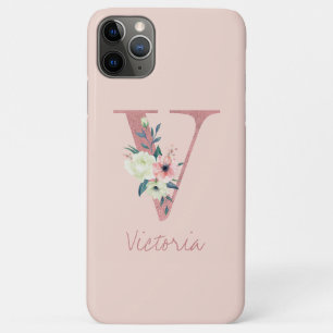 Case-Mate iPhone Case Lettre Parties scintillant rose monogramme V rose