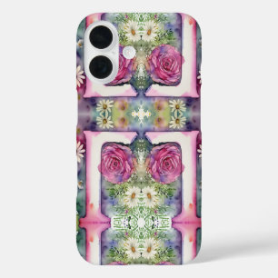 Coque Pour iPhone 16 LETTRE PsychÉLIQUE L Motif Aquarelle Florale