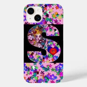 COQUE POUR iPhone 14 LETTRE S DU MONOGRAMME S DE LA MASQUÉRADE VÉNITIEN