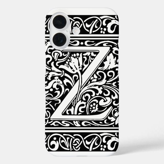 Coques Case-Mate iPhone Lettre Z Monogramme médiéval Art Nouveau (Verso)