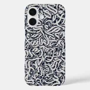 Coque Pour iPhone 16 Lettres arabes noir et blanc