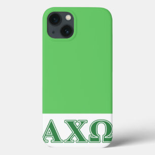 Case-Mate iPhone Case Lettres vertes d'Omega de Chi d'Alphi